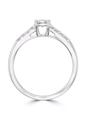 The Diamond Store Silver Tone Lab Diamond Side Stone Engagement Ring 0.25ct In 925 - Image 5 of 7