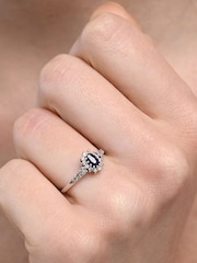 The Diamond Store Blue Sapphire Ring With Lab Diamonds In 925 - Image 5 of 5