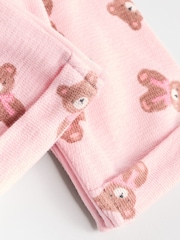 Pink Bear Print Long Sleeve Bodysuit & Baby 100% Cotton Dungarees Set (0mths-3yrs) - Image 12 of 12