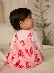 Pink/Red Hearts Dungarees and Bodysuit Set (0mths-3yrs) - Image 2 of 12