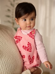 Pink/Red Hearts Dungarees and Bodysuit Set (0mths-3yrs) - Image 3 of 12