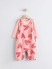 Pink/Red Hearts Dungarees and Bodysuit Set (0mths-3yrs) - Image 5 of 12