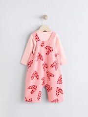 Pink/Red Hearts Dungarees and Bodysuit Set (0mths-3yrs) - Image 6 of 12