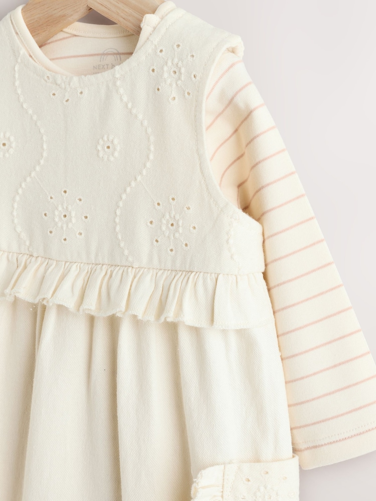 White Baby Long Sleeve Bodysuit & Dungarees Set (0mths-2yrs) - Image 4 of 8