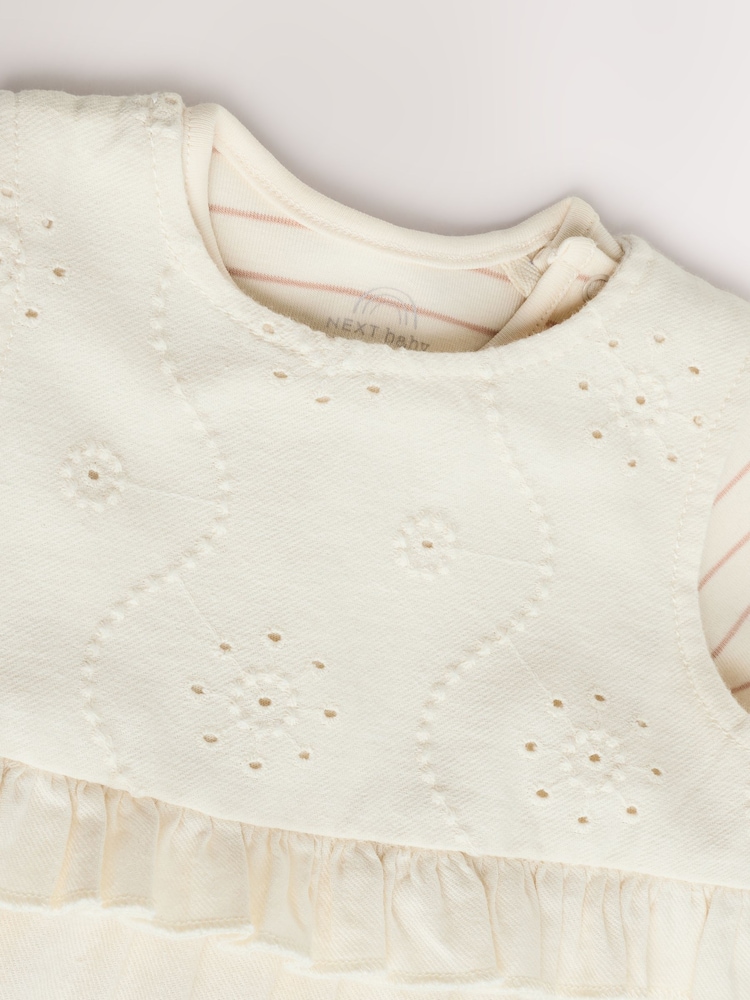 White Baby Long Sleeve Bodysuit & Dungarees Set (0mths-2yrs) - Image 5 of 8