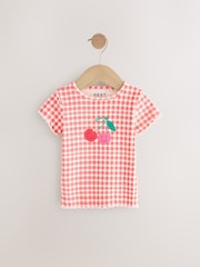 Red Short Sleeve Ribbed T-Shirts 5 Pack (3mths-7yrs) - Image 4 of 9