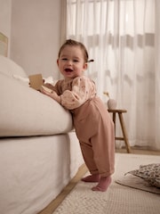 Tan Brown Wadded Character Long Sleeve Bodysuit & Baby Dungaree Set (0mths-3yrs) - Image 2 of 11