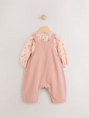 Tan Brown Wadded Character Long Sleeve Bodysuit & Baby Dungaree Set (0mths-3yrs) - Image 7 of 11