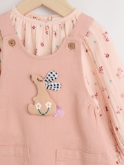 Tan Brown Wadded Character Long Sleeve Bodysuit & Baby Dungaree Set (0mths-3yrs) - Image 8 of 11