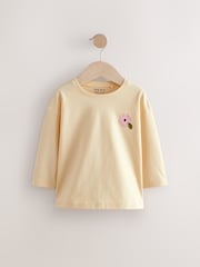 Pink/White 4 Pack Bunny Embroidered Long Sleeve T-Shirts (3mths-7yrs) - Image 5 of 8