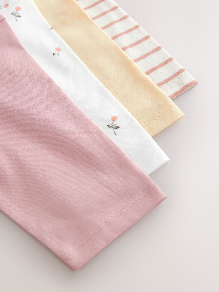 Pink/White 4 Pack Bunny Embroidered Long Sleeve T-Shirts (3mths-7yrs) - Image 8 of 8 Pink/White 4 Pack Bunny Embroidered Long Sleeve T-Shirts (3mths-7yrs) - Image 8 of 8