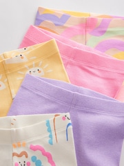 Rainbow Ribbed Cycle Shorts 5 Pack (3mths-7yrs) - Image 2 of 3