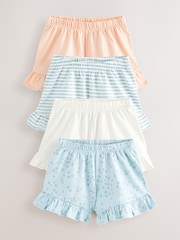 Blau - Rüschen-Shorts aus 100 % Baumwolle, 4er-Pack (3M.–7J.) - Bild 1 von 3