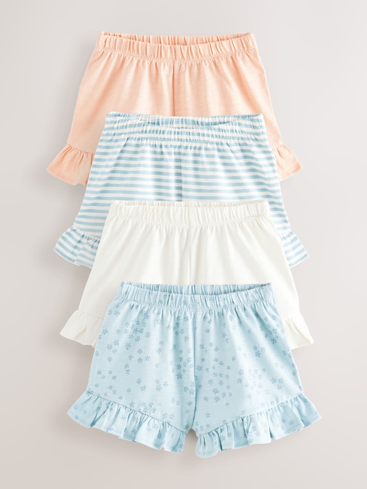 Blau - Rüschen-Shorts aus 100 % Baumwolle, 4er-Pack (3M.–7J.) - Bild 1 von 3