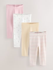 Rose/Blanc - 4 Pack Leggings (3mths-7yrs) - Image 1 de 3
