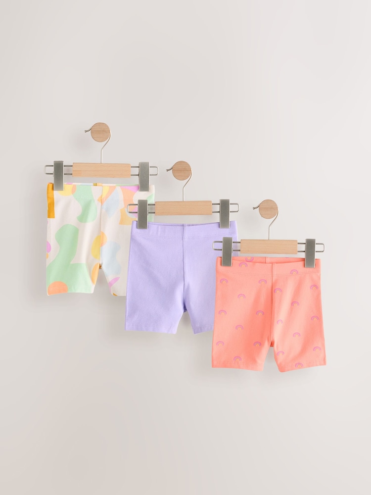 Rainbow Ribbed Shorts 3 Pack (3mths-7yrs) - Image 1 of 7