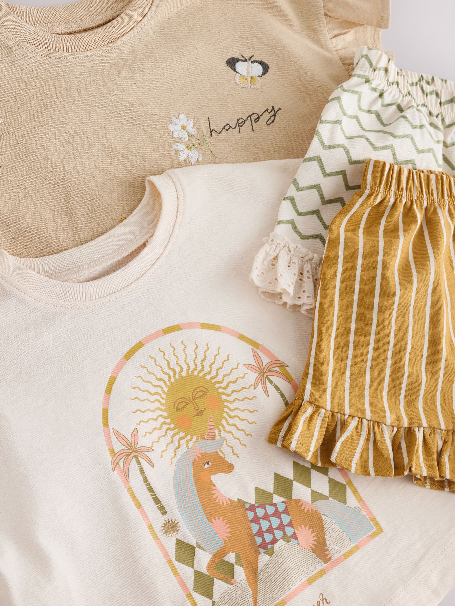 Buy Yellow Short Sleeve T-Shirt & Shorts 2 Pack Set (3mths