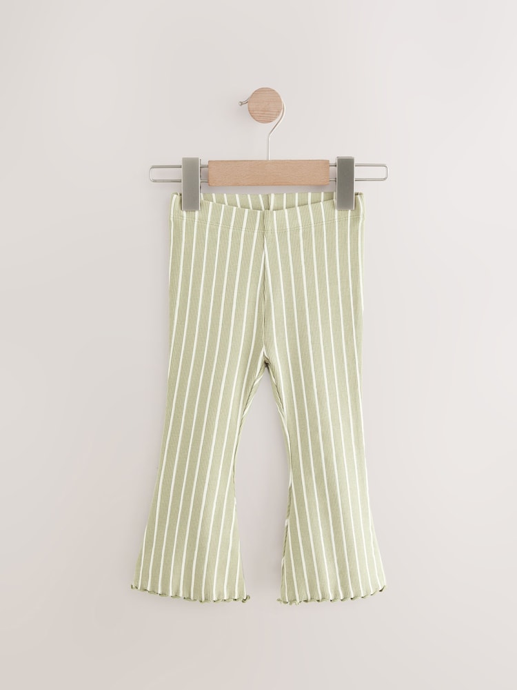 Groen - Ribbed Flare Leggings 3 Pack (3mths-7yrs) - Image 4 of 7