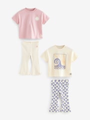 rožnata - 2 Paket majica & Komplet bakel (3mths-7yrs) - Slika 1 iz 7