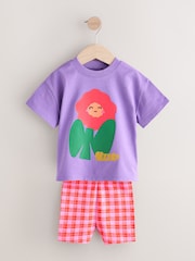 Orange Short Sleeve T-Shirt & Shorts 2 Pack Set (3mths-7yrs) - Image 3 of 7