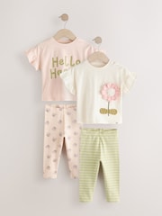 Pink 2 Pack T-Shirt & Leggings Set (3mths-7yrs) - Image 1 of 6