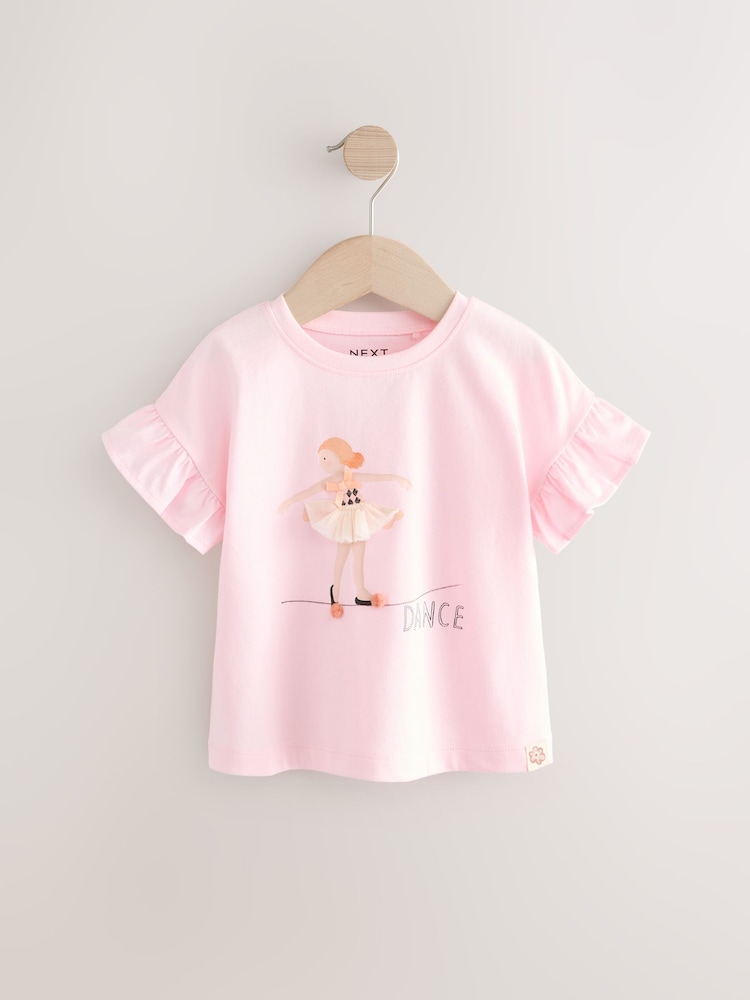 Pink Short Sleeve 100% Cotton T-Shirts 3 Pack (3mths-7yrs) - Image 3 of 8