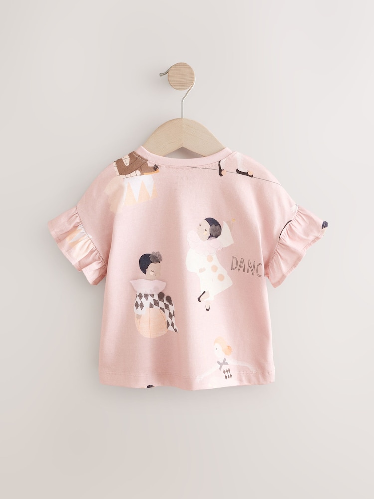 Pink Short Sleeve 100% Cotton T-Shirts 3 Pack (3mths-7yrs) - Image 5 of 8