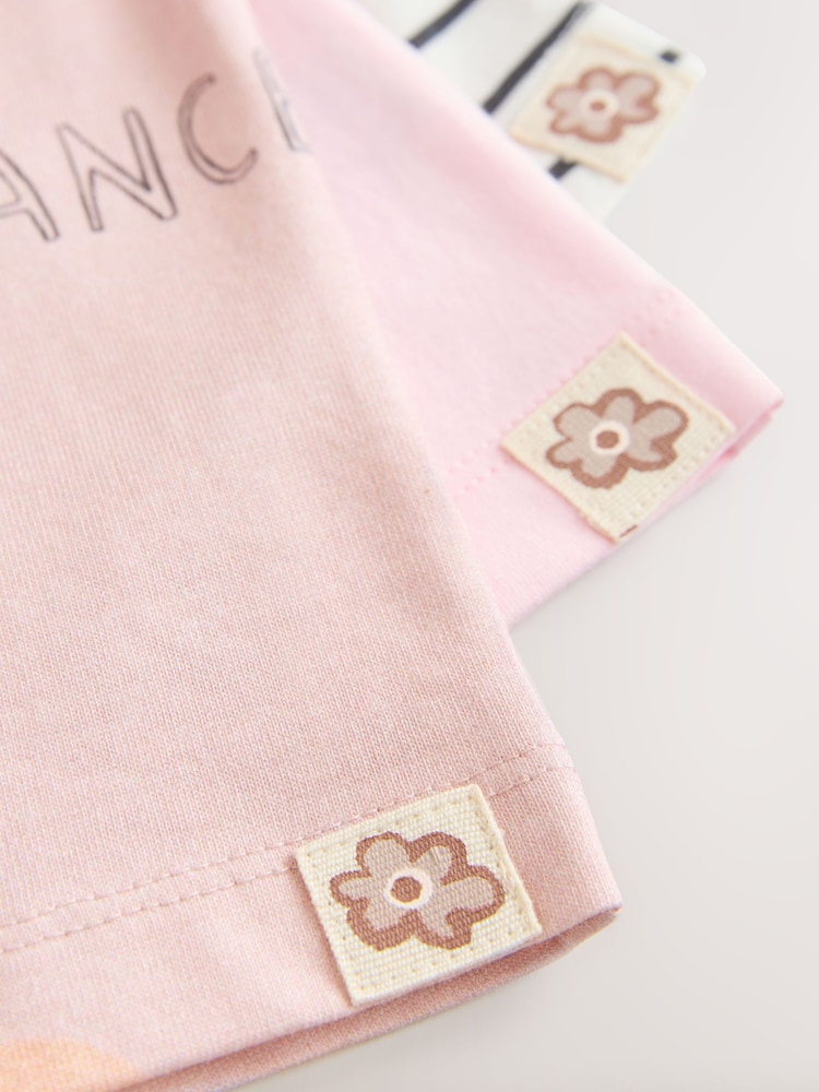 Pink Short Sleeve 100% Cotton T-Shirts 3 Pack (3mths-7yrs) - Image 7 of 8
