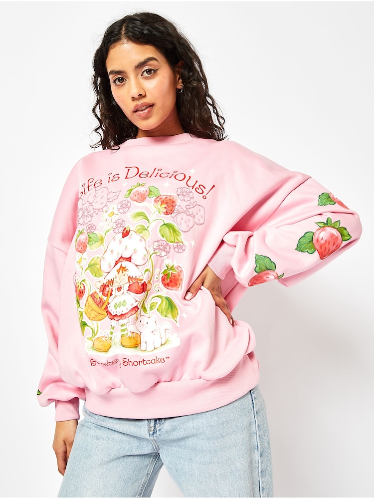 Skinnydip Pink Strawberry Shortcake Sweatshirt - Image 1 of 5