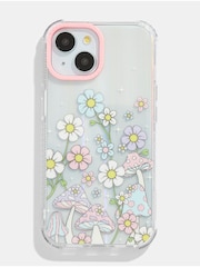Skinnydip Mushroom Meadow Wildflower Thistle Shock iPhone CaseiPhone 15 Plus Case - Image 1 of 5
