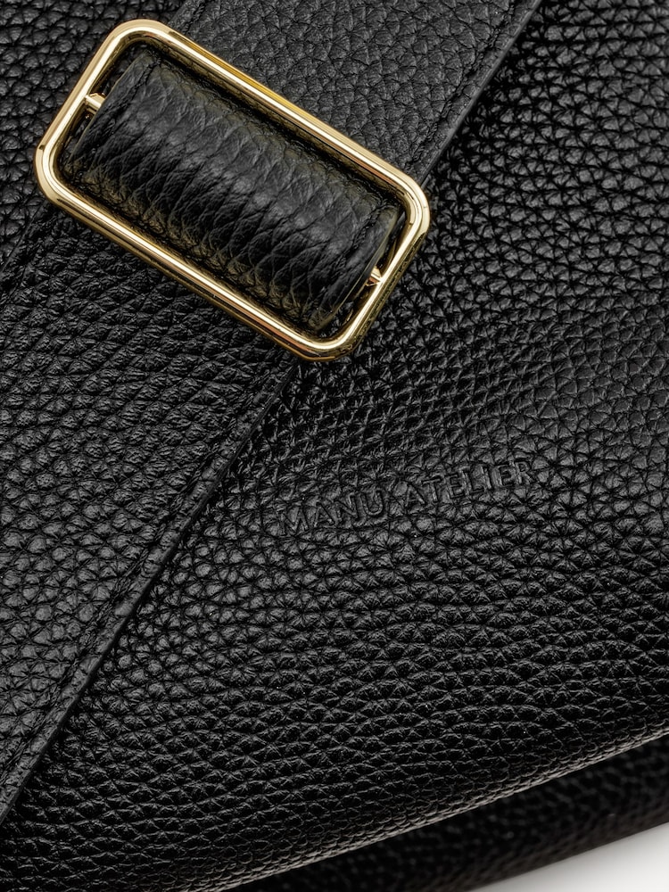 Manu Atelier Black Suede Leather Mini Gala Bag - Image 8 of 8