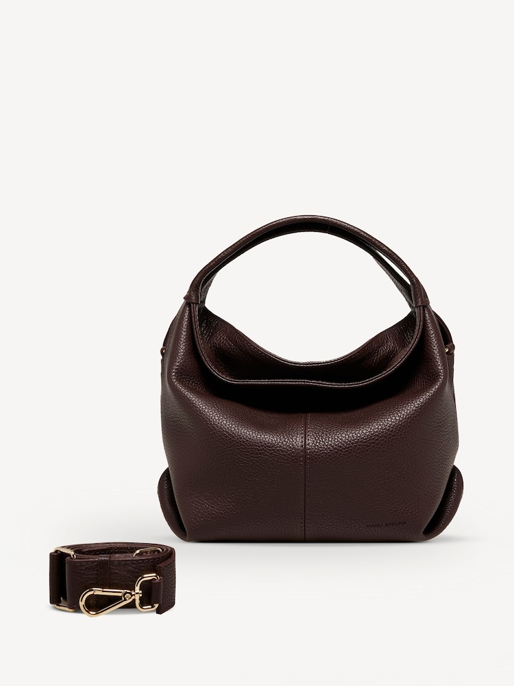 Manu Atelier Deep Brown Suede Leather Mini Gala Bag - Image 1 of 13