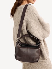 Manu Atelier Deep Brown Suede Leather Mini Gala Bag - Image 11 of 13