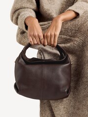 Manu Atelier Deep Brown Suede Leather Mini Gala Bag - Image 12 of 13