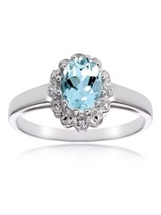 The Diamond Store White Aquamarine 0.70CT And Diamond 9K Ring - Image 2 of 7