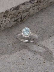The Diamond Store White Aquamarine 0.70CT And Diamond 9K Ring - Image 5 of 7