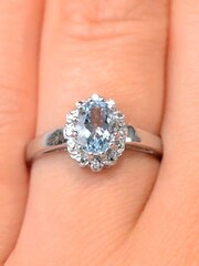 The Diamond Store White Aquamarine 0.70CT And Diamond 9K Ring - Image 7 of 7