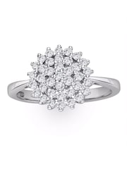 The Diamond Store Silver Tone Cluster Lab Diamond Ring 0.33ct H/Si Set - Image 1 of 5