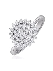 The Diamond Store Silver Tone Cluster Lab Diamond Ring 0.33ct H/Si Set - Image 3 of 5