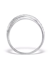 The Diamond Store Silver Tone Black Lab Diamond Crossover Ring 0.09ct In 925 - Image 2 of 4