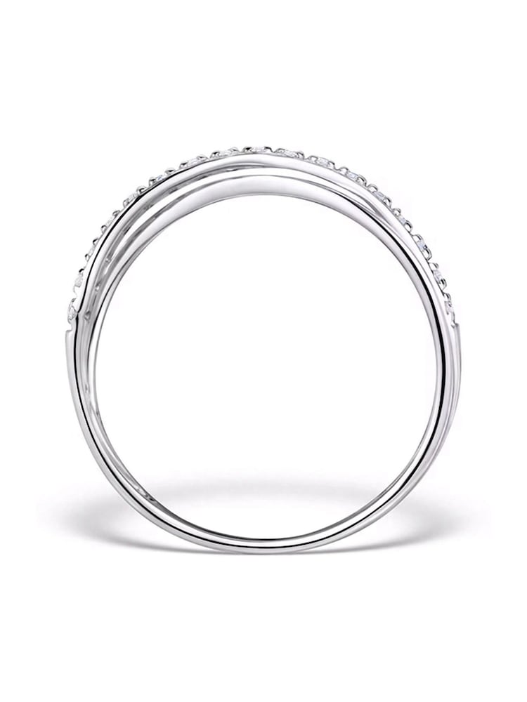 The Diamond Store Silver Tone Black Lab Diamond Crossover Ring 0.09ct In 925 - Image 2 of 4 The Diamond Store Silver Tone Black Lab Diamond Crossover Ring 0.09ct In 925 - Image 2 of 4
