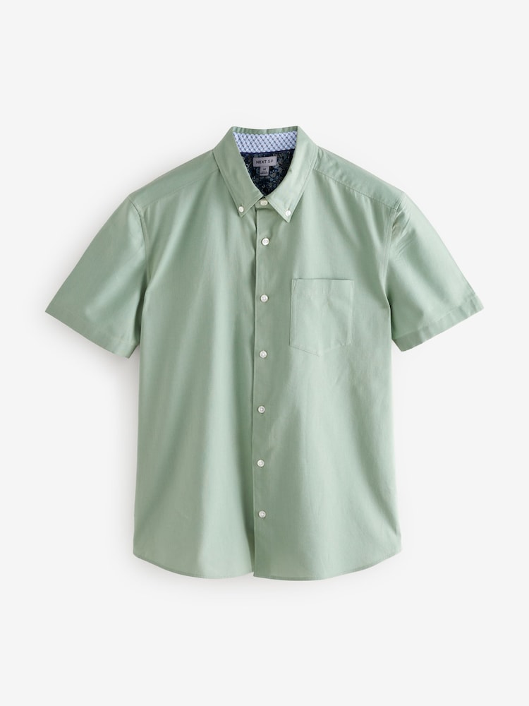 Green Short Sleeves 100% Cotton Pima Shirt - Image 1 of 1
