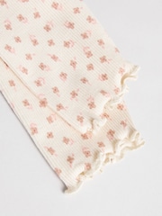 Pink Floral 2 Piece Baby Knitted 100% Cotton Blouse & Leggings Set (0mths-2yrs) - Image 14 of 14