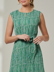 Jolie Moi Green Front Tie Sleeveless Maxi Dress - Image 3 of 6