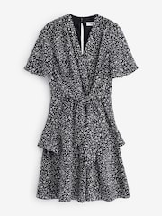 Jolie Moi Black Wrap Front Mini Dress - Image 7 of 7