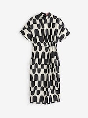 AX Paris Abstract Print High Neck Wrap Skirt Midi Black And Cream Dress - Image 5 of 5