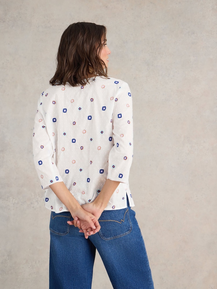 White Stuff White Rae Organic Cotton Top - Image 2 of 6