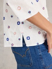 White Stuff White Rae Organic Cotton Top - Image 4 of 6