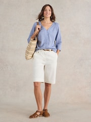 White Stuff Blue Rae Organic Cotton Top - Image 1 of 6
