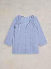 White Stuff Blue Rae Organic Cotton Top - Image 5 of 6